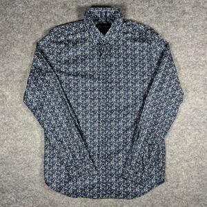 Robert Graham Modern Americana Mens Shirt Blue Geometric Medium Tailored Fit